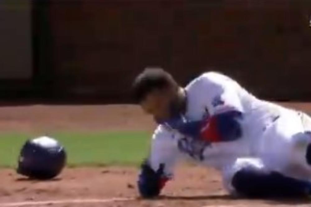 KAO DA GA JE UDARIO BRZI VOZ: Igrača pogodila u lice bejzbol loptica brzinom od 153km/h! VIDEO
