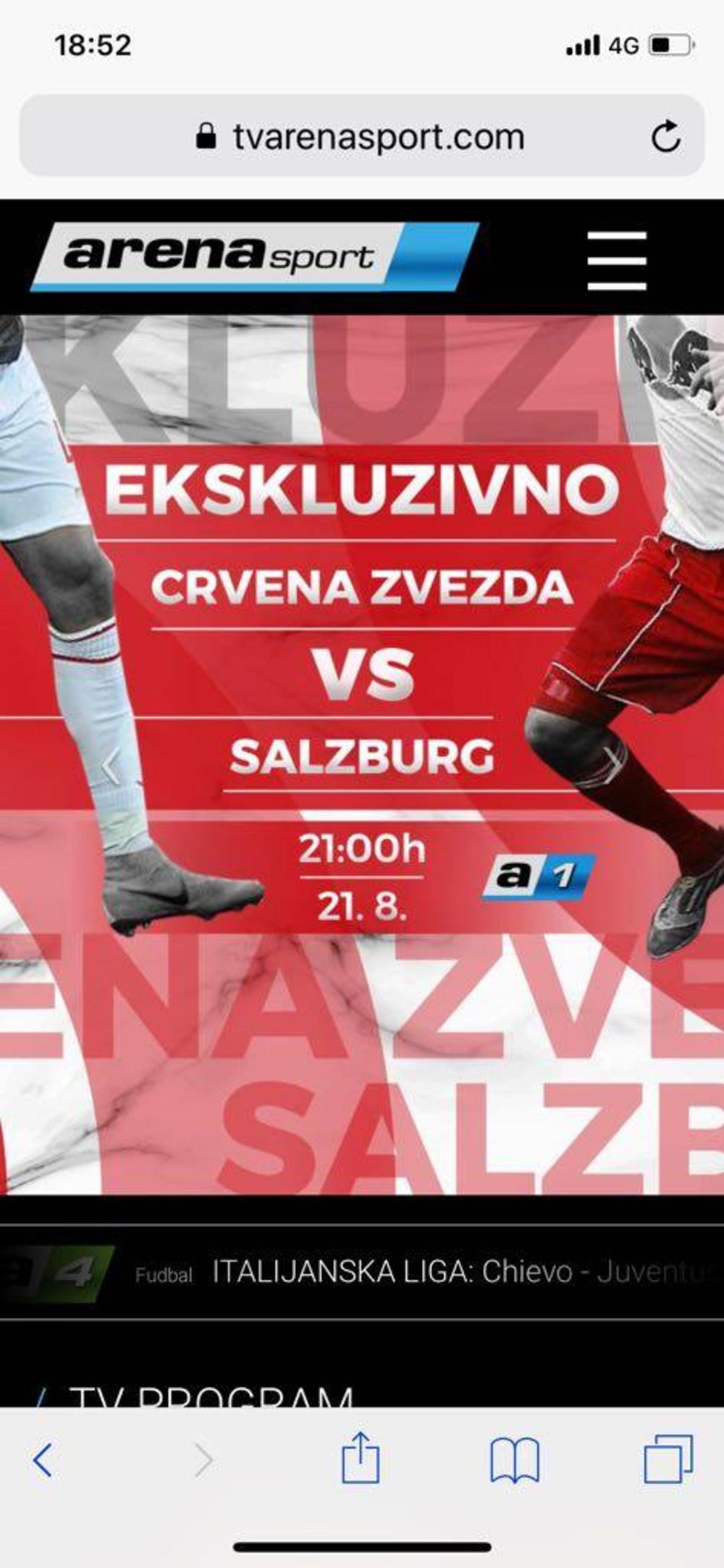 Crvena zvezda Ferencvaroš sastavi uživo prenos live stream TV Arena sport  link prenos, Sport