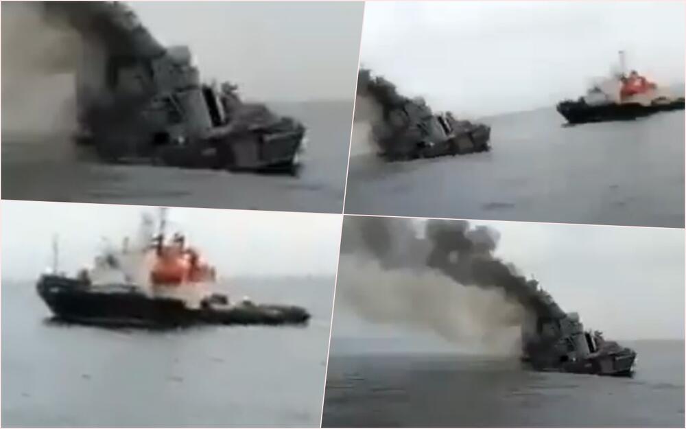 Najveći gubitak Rusije u dosadašnjem ratu Ruska krstarica 'Moskva' pred potonuće