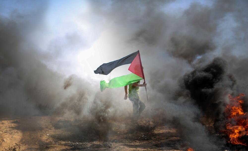 Gaza, Izrael, zastava Palestine