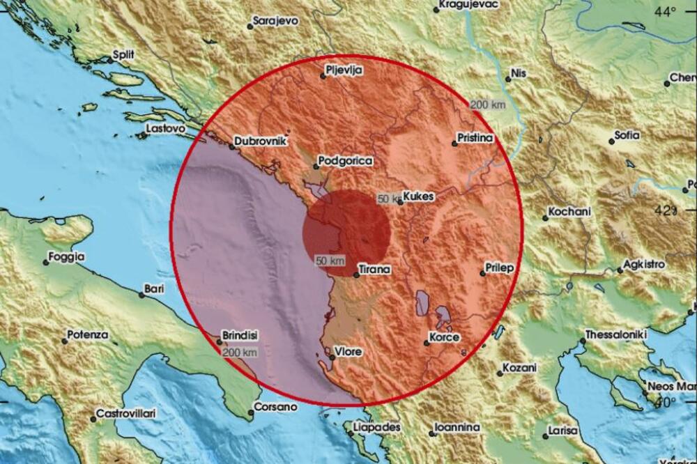 NOVI ZEMLJOTRES U ALBANIJI: Osetio se i na KiM, epicentar na dubini od 15 kilometara