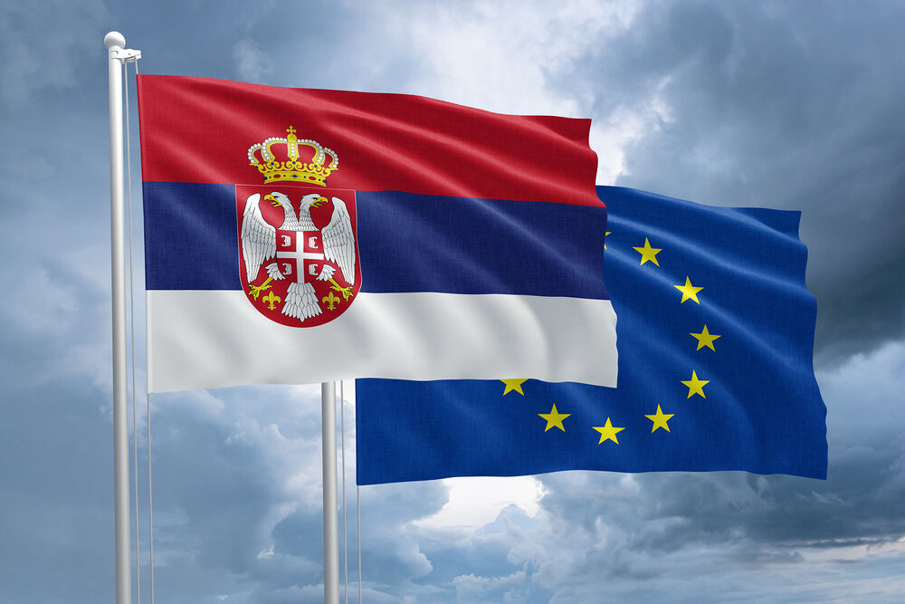 Zastava Srbije, Zastava EU, zastava evropske unije, EU, Srbija