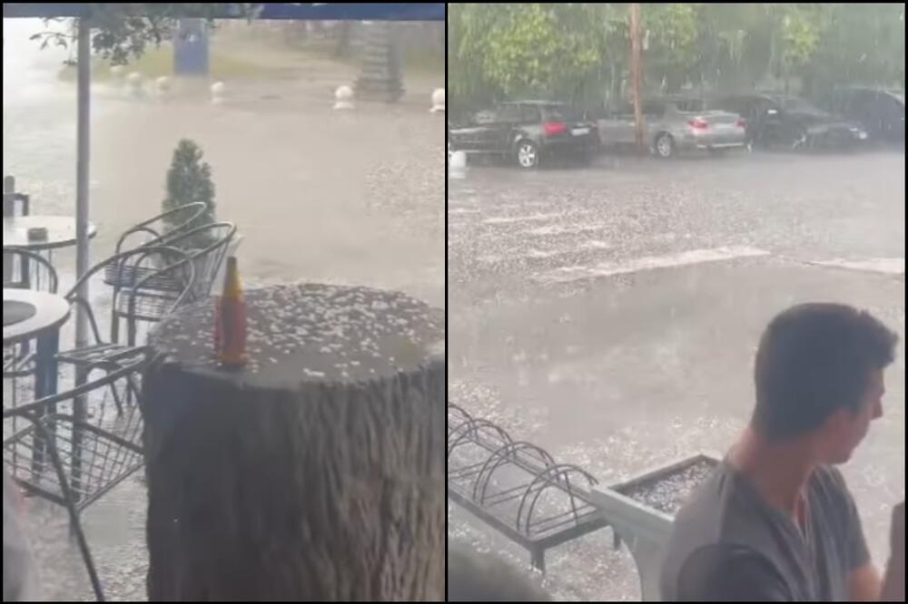 "NIŠTA NE MOŽE DA POREMETI ISPIJANJE PIVA SUBOTOM POPODNE" Scena snimljena u Vojvodini tokom nevremena usijala mreže (VIDEO)