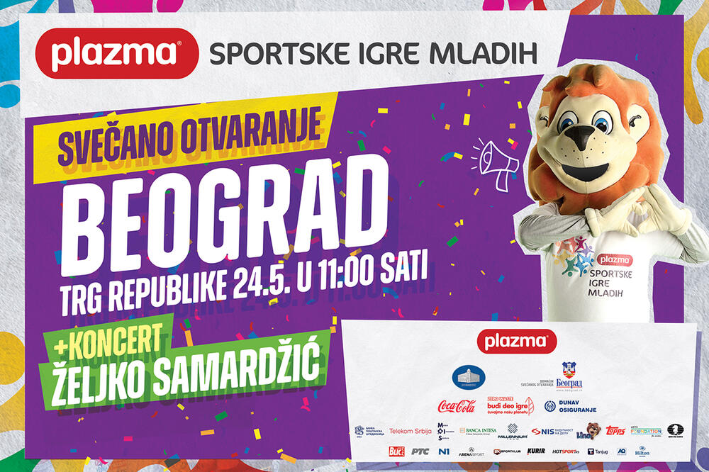 BEOGRAD -Svečano otvaranje Plazma Sportskih igara mladih I koncert Željka Samardžića