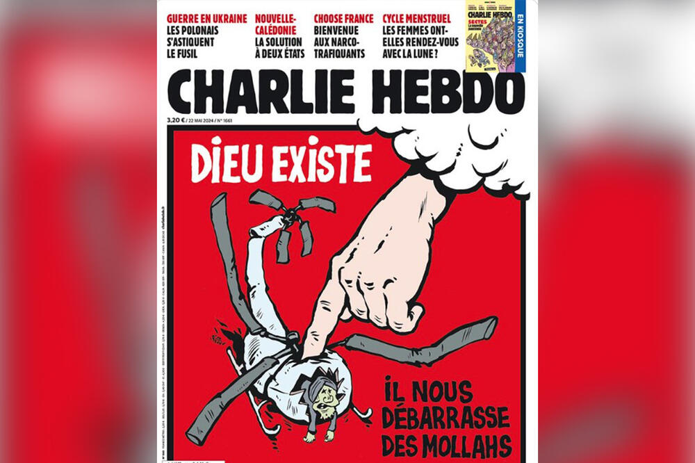 "BOG POSTOJI, SPAŠAVA NAS MULA" Francuski časopis Šarli edbo karikaturom ismevao smrt predsednika Raisija (FOTO)