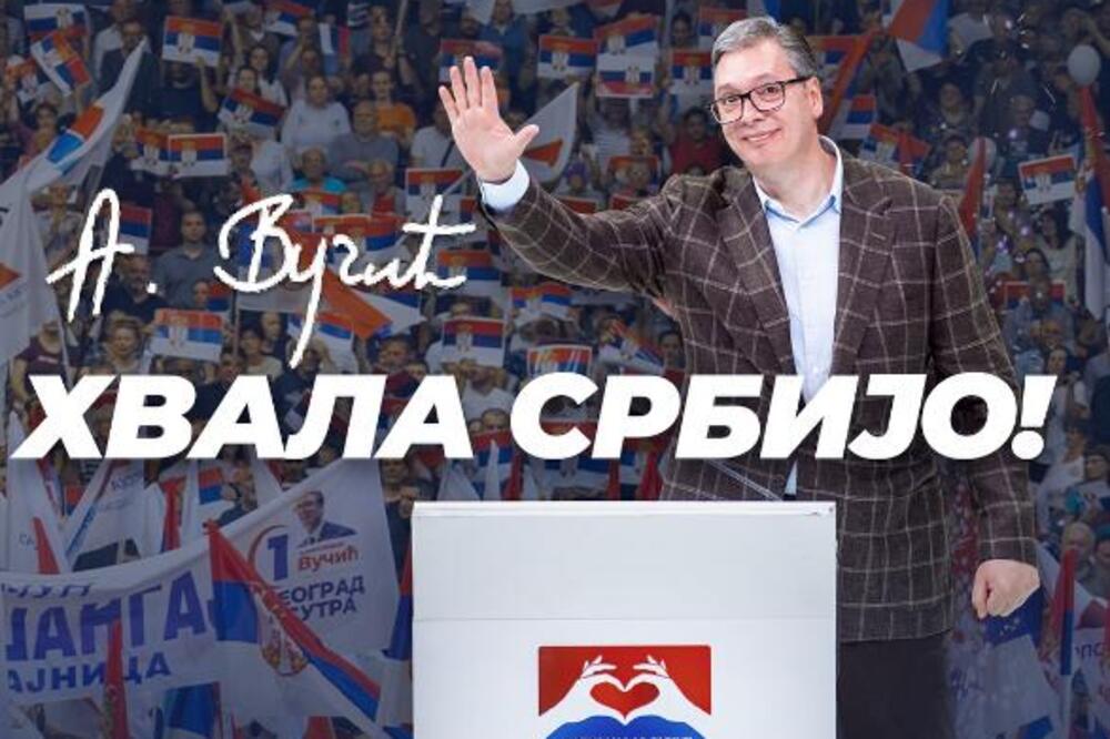 "HVALA VAM NA POŽRTVOVANJU, PODRŠCI, LJUBAVI, TO JE ZALOG ZA USPEŠNIJU BUDUĆNOST" Vučić se obratio građanima nakon pobede