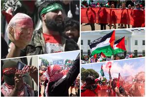 OPKOLJENA BELA KUĆA! Haos u Vašingtonu, paljena američka zastava, pristalica Hamasa u rukama drži NEŠTO STRAŠNO (FOTO, VIDEO)
