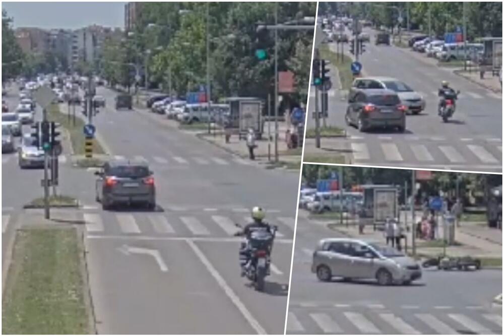 UZNEMIRUJUĆI SNIMAK! Drogiran pokosio policajca na službenom motoru: Užas u Novom Sadu (VIDEO)
