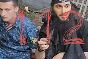 DŽIHADISTI UZELI TAOCE U RUSKOM ZATVORU! Pristalica Islamske države DRŽI NOŽ u ruci, uplašeni čuvari sa lisicama na rukama (VIDEO)