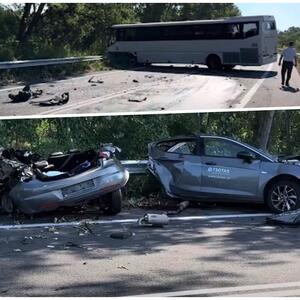 JEZIVA SAOBRAĆAJNA NESREĆA U GRČKOJ: Sudarili se automobil i autobus, povređeno