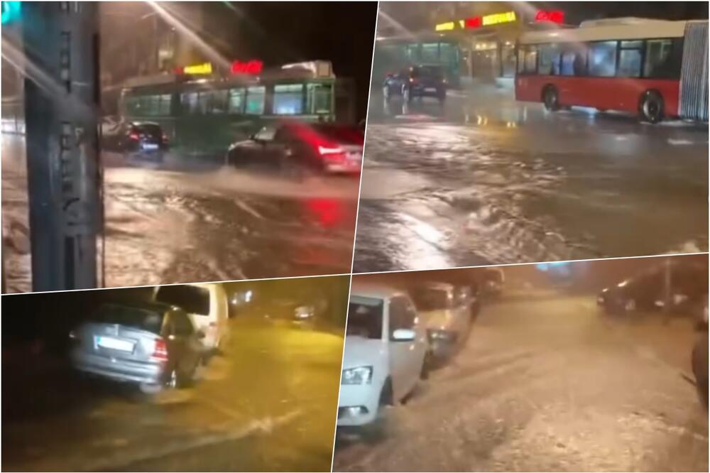 NEVREME SE SRUČILO NA BEOGRAD: Potop na ulicama glavnog grada, jaki pljuskovi usporili saobraćaj