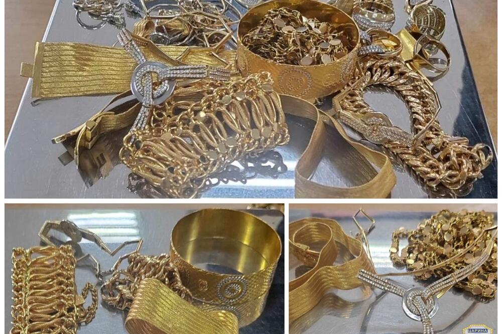 NA DNU TORBE PUN NESESER NEPRIJAVLJENOG ZLATA: Carinici zaplenili ogrlice, narukvice i prstenje u vrednosti od 20.000 evra FOTO