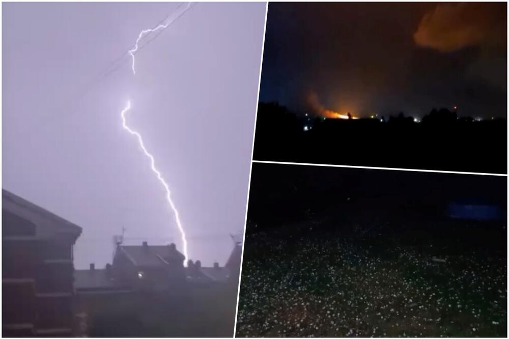 OVO SU POSLEDICE NEVREMENA U SRBIJI Jezivi prizori iz Beograda: Olujni vetar čupao stabla i krovove, gromovi izazvali požare FOTO