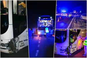 DRAMA NA PUTU ZA GRČKU: Automobil se zakucao u autobus sa turistima kod Zaječara! "VIDELI SMO KAKO SE LELUJA" (FOTO)