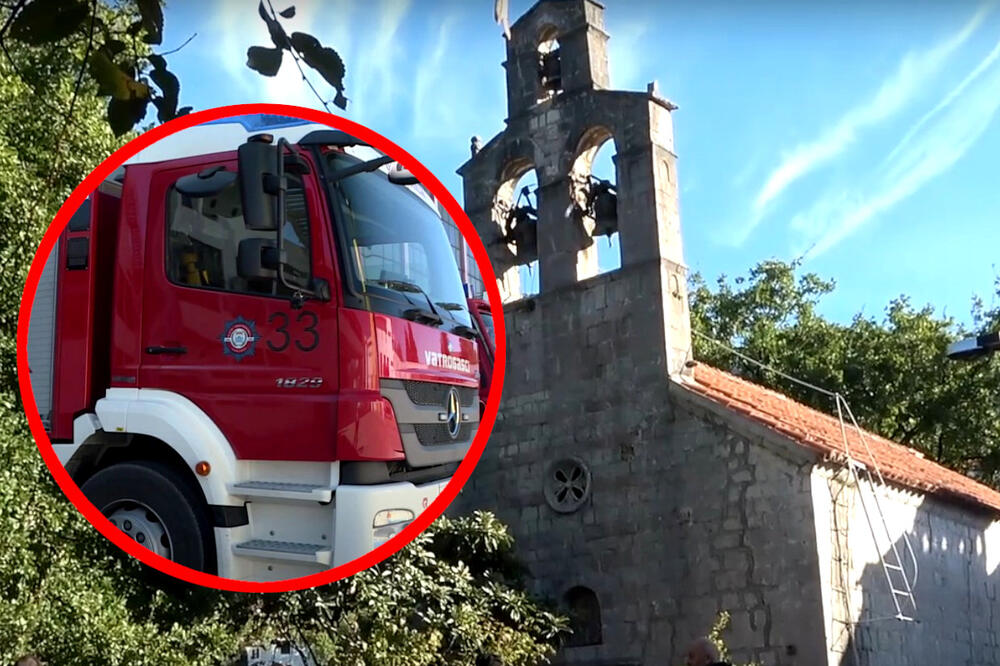 POŽAR U VELIKOJ SRPSKOJ SVETINJI: Vatra zahvatila unutrašnjost crkve Svete Petke u Budvi, vatrogasne ekipe na terenu