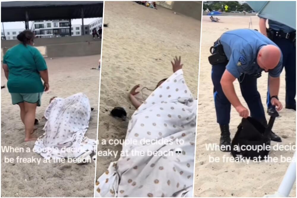 NAKON ŠTO IH POLICIJA ZATEKLA "NA DELU", NASTAO JE OPŠTI HAOS: Mladi par nije mogao da se OBUZDA na plaži, video je ZAPALIO mreže
