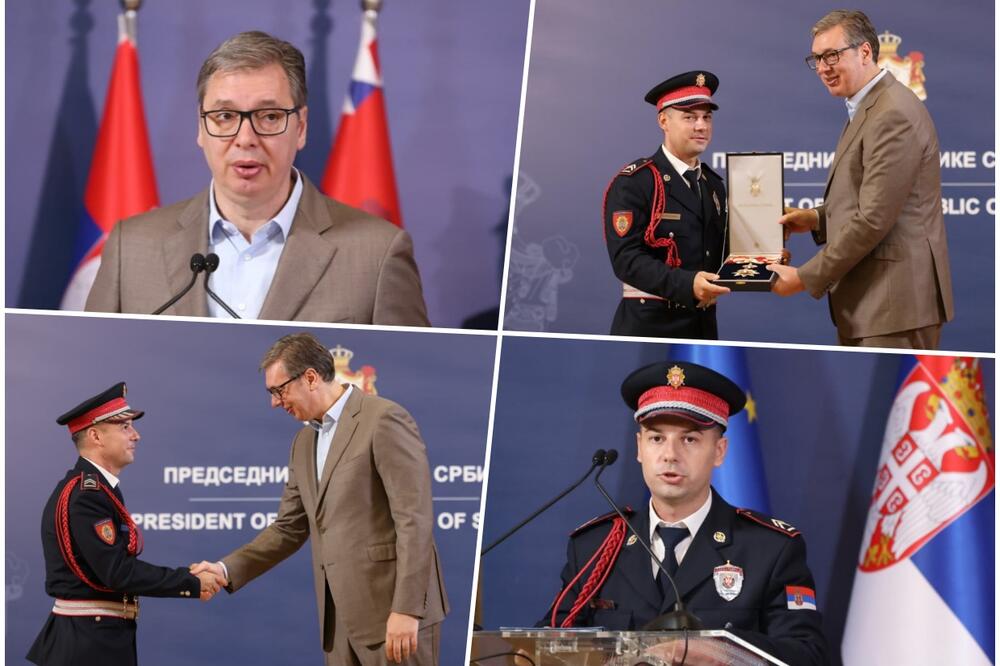 PREDSEDNIK VUČIĆ ODLIKOVAO ŽANDARMA HEROJA: Miloš je oličenje vrlina koje očekujemo od svih koji nam čuvaju zemlju (FOTO/VIDEO)