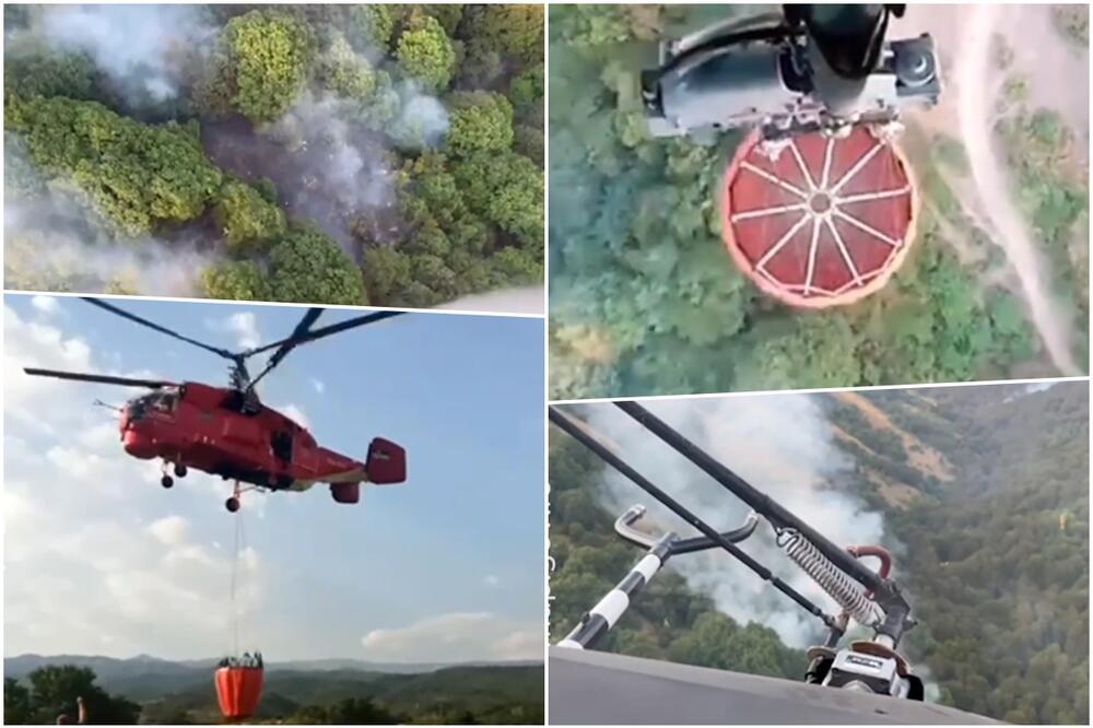 POGLEDAJTE SRPSKI HELIKOPTER U AKCIJI! Prvi put upućen van granica Srbije, na vatrenu stihiju izbacio 30 TONA VODE (VIDEO)