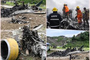 AVION SKLIZNUO SA PISTE PRILIKOM POLETANJA, 18 MRTVIH: Tragedija na aerodromu u Nepalu, pilot preživeo (FOTO, VIDEO)