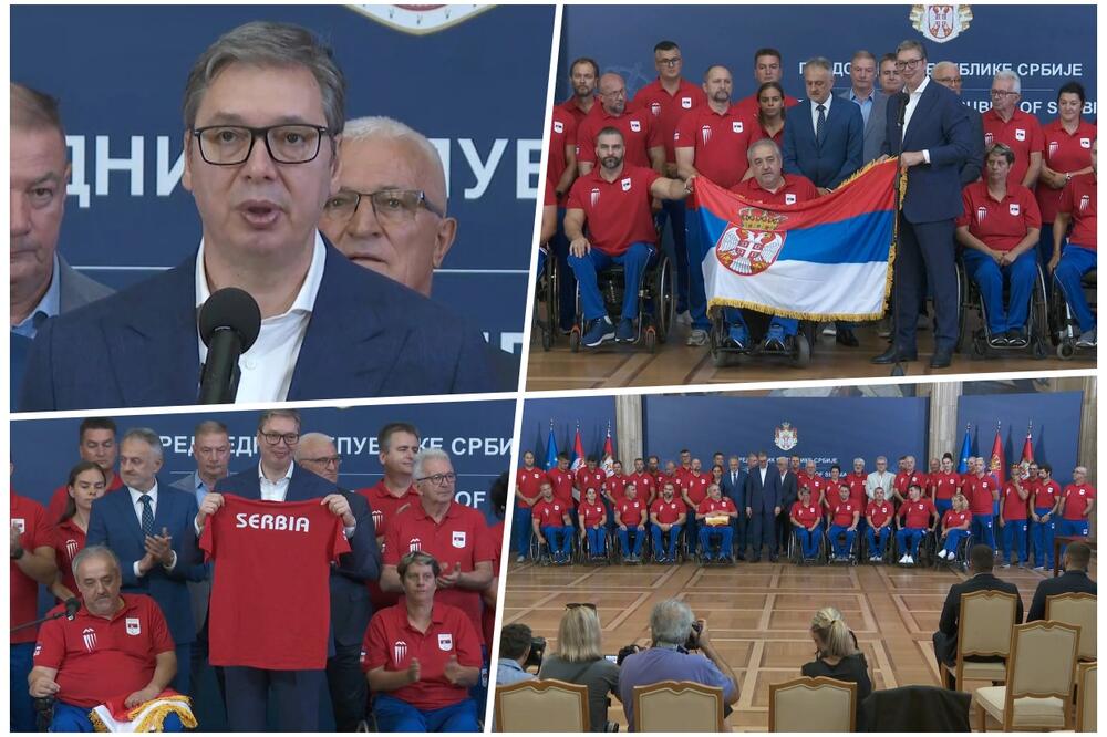 SVAKA MEDALJA KOJU DONESETE, MEDALJA JE CELE SRBIJE! Vučić uručio državnu zastavu našim paraolimpijcima! ZLATO 200.000 (FOTO)