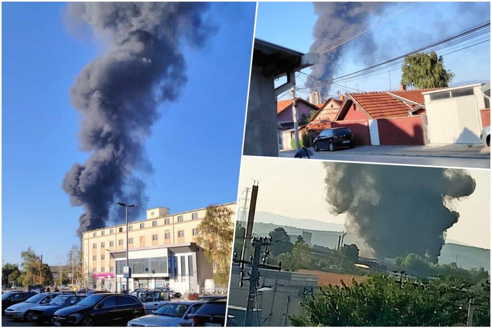 Gori fabrika lakova, gust dim se širi gradom! Stravičan požar u Leskovcu, veliki broj vatrogasaca na terenu (FOTO, VIDEO)