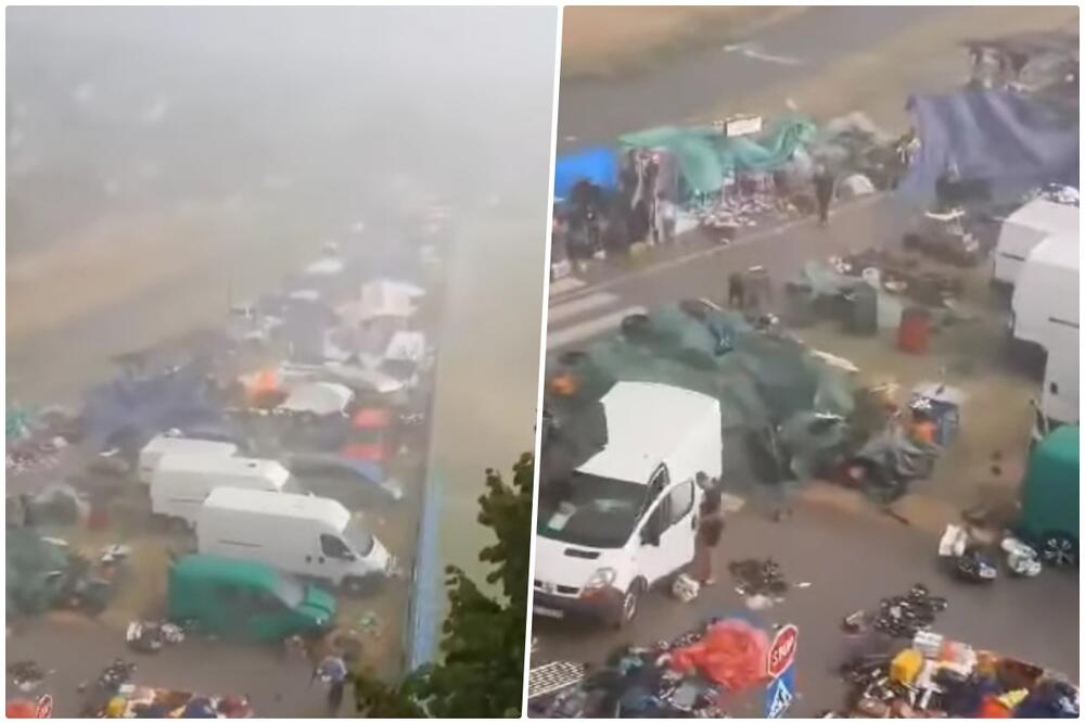 Ljudi trče u kola, pljušti kiša, prst pred okom se ne vidi: Snažno nevreme pogodilo Aleksinac, sledeći na udaru ovi delovi (VIDEO)