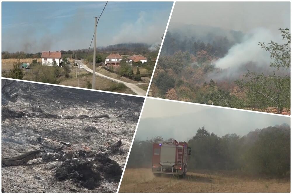 Na 3 od 4 mesta požar lokalizovan: Domaćinstva kod Aranđelovca, za sada, nisu ugrožena